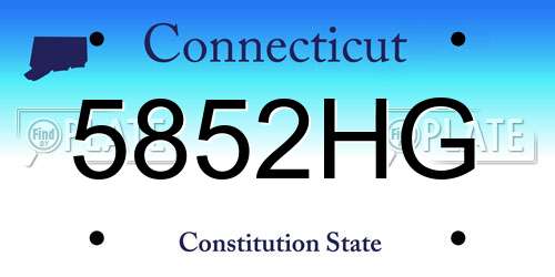 5852HG Connecticut License Plate