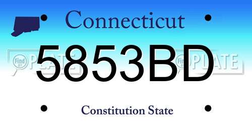 5853BD Connecticut License Plate