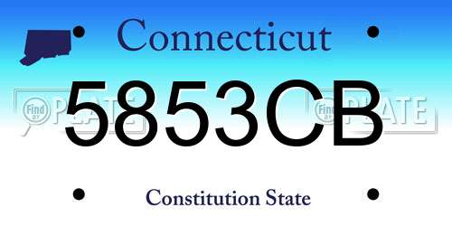 5853CB Connecticut License Plate