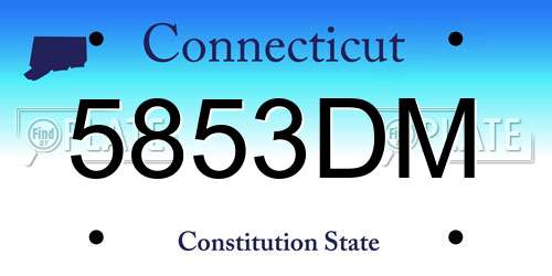 5853DM Connecticut License Plate