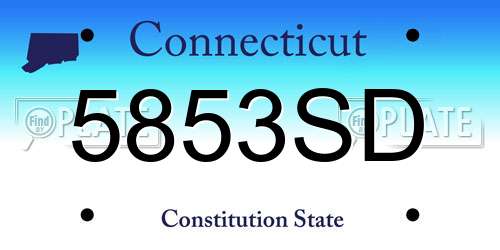 5853SD Connecticut License Plate