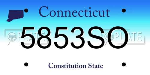 5853SO Connecticut License Plate