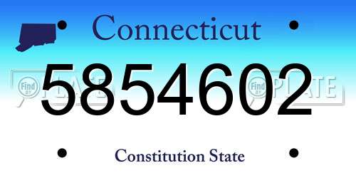 5854602 Connecticut License Plate
