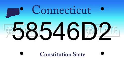 58546D2 Connecticut License Plate