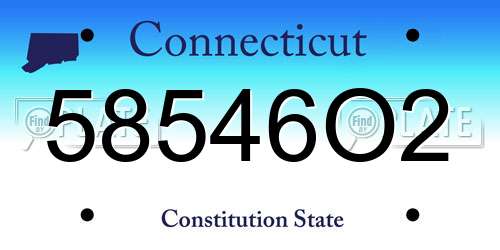 58546O2 Connecticut License Plate
