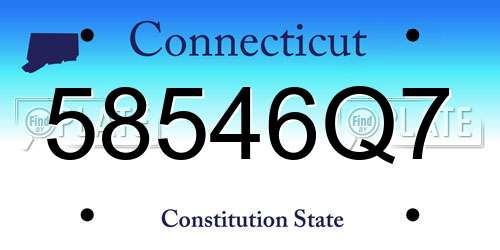 58546Q7 Connecticut License Plate