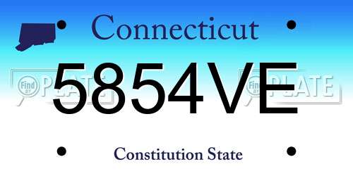 5854VE Connecticut License Plate