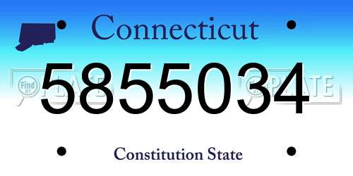 5855034 Connecticut License Plate