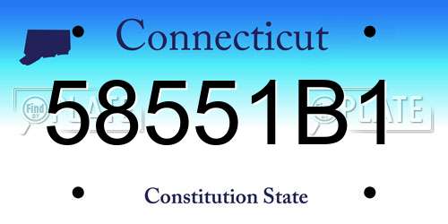 58551B1 Connecticut License Plate