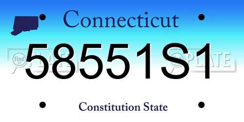 58551S1 Connecticut License Plate