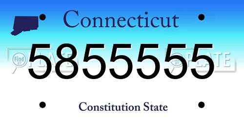 5855555 Connecticut License Plate
