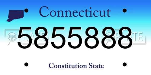 5855888 Connecticut License Plate
