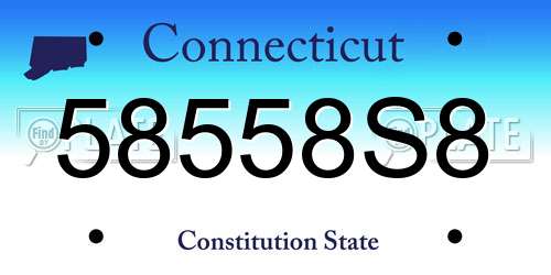 58558S8 Connecticut License Plate