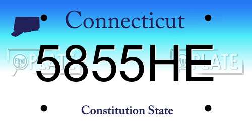 5855HE Connecticut License Plate