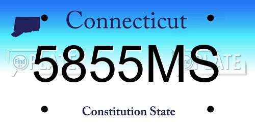 5855MS Connecticut License Plate