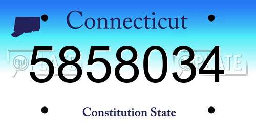 5858034 Connecticut License Plate