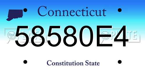 58580E4 Connecticut License Plate