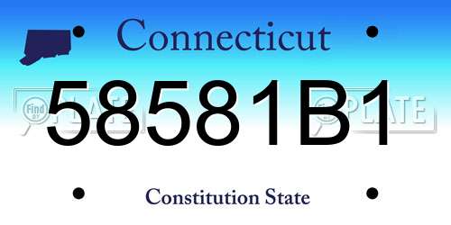 58581B1 Connecticut License Plate
