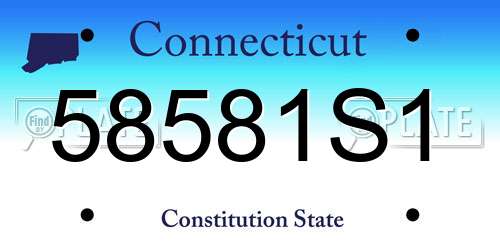 58581S1 Connecticut License Plate