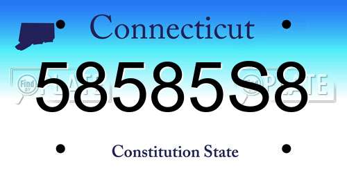 58585S8 Connecticut License Plate