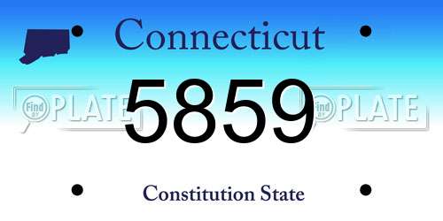 5859 Connecticut License Plate