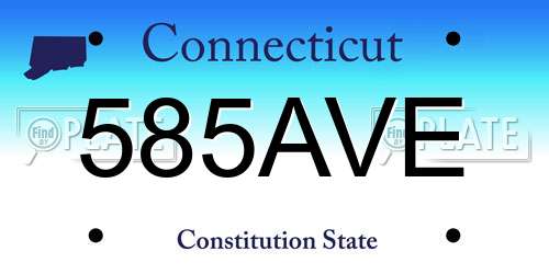 585AVE Connecticut License Plate