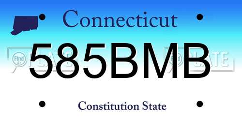 585BMB Connecticut License Plate