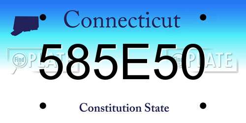 585E50 Connecticut License Plate