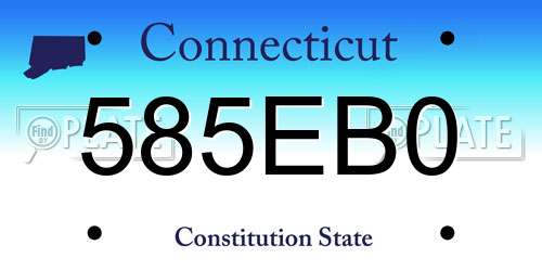 585EB0 Connecticut License Plate