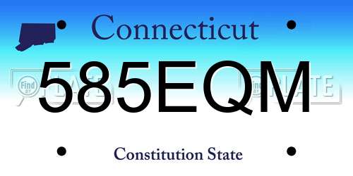 585EQM Connecticut License Plate
