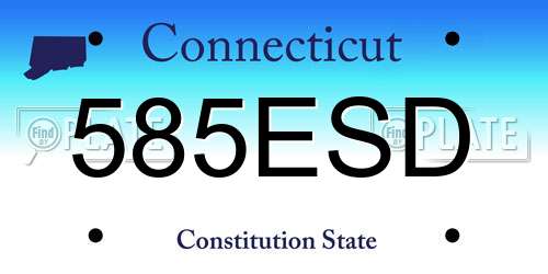 585ESD Connecticut License Plate
