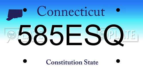 585ESQ Connecticut License Plate