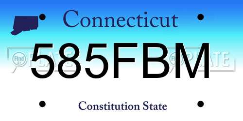 585FBM Connecticut License Plate