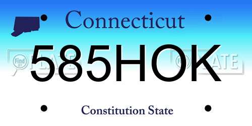 585HOK Connecticut License Plate