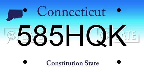 585HQK Connecticut License Plate