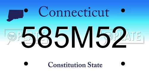 585M52 Connecticut License Plate