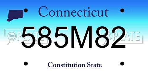 585M82 Connecticut License Plate