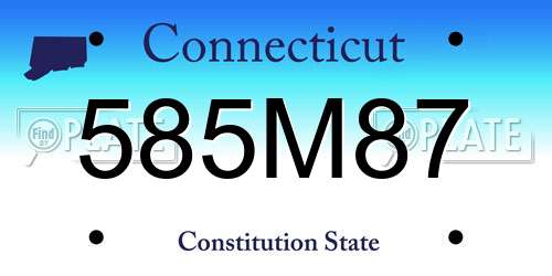 585M87 Connecticut License Plate