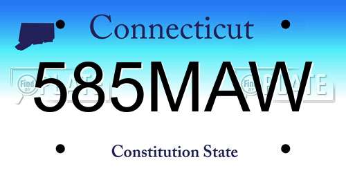 585MAW Connecticut License Plate