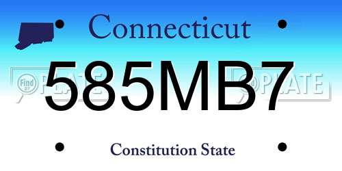 585MB7 Connecticut License Plate