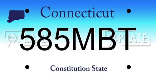 585MBT Connecticut License Plate