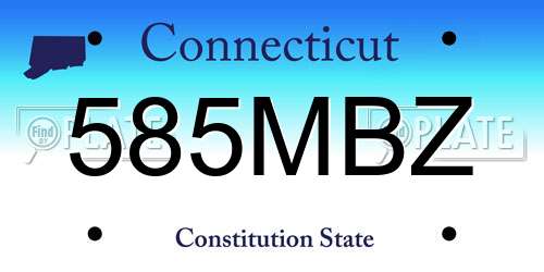 585MBZ Connecticut License Plate