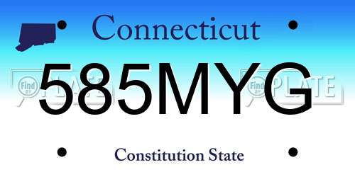 585MYG Connecticut License Plate