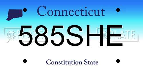 585SHE Connecticut License Plate