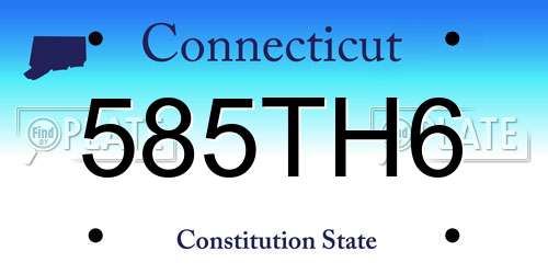 585TH6 Connecticut License Plate
