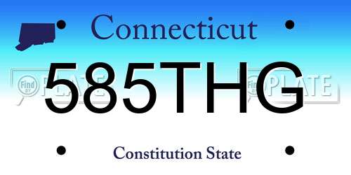 585THG Connecticut License Plate