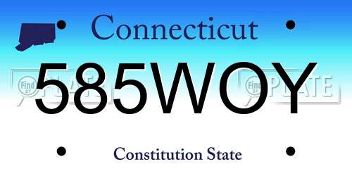 585WOY Connecticut License Plate