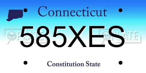 585XES Connecticut License Plate