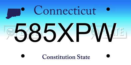 585XPW Connecticut License Plate