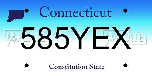 585YEX Connecticut License Plate